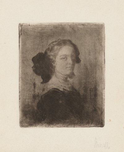A Young Woman with a Bow in Her Hair by Domenico Morelli