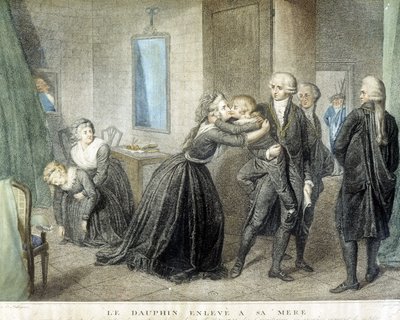 The Louis dolphin kidnapped from his mother Marie Antoinette (in their Temple prison), July 1 by Domenico Pellegrini