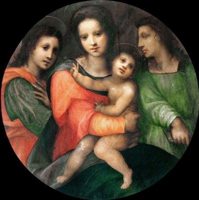 Madonna and Child with Two Angels by Domenico Puligo