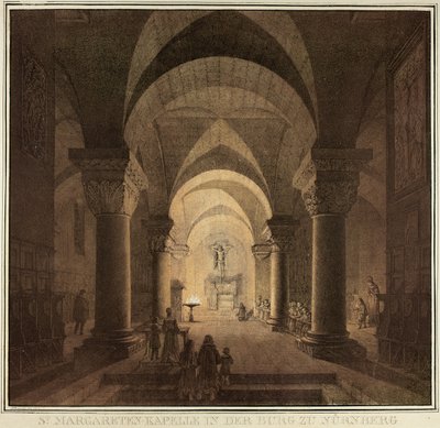 Chapel of Saint Margaret in the City of Nuremberg, from Collection of Memorable Medieval Buildings in Germany by Domenico Quaglio
