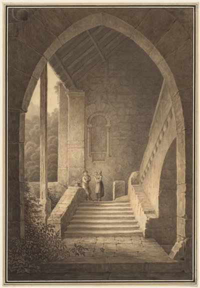 Outer Staircase of a Gothic Ruin by Domenico Quaglio
