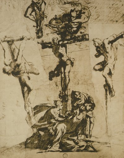 Study of the Crucifixion and the Swooning Virgin by Domenico Robusti Tintoretto