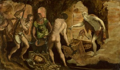 The Forge of Vulcan by Domenico Robusti Tintoretto
