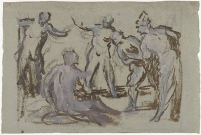 Job on the Dung Heap, Surrounded by His Friends by Domenico Tintoretto