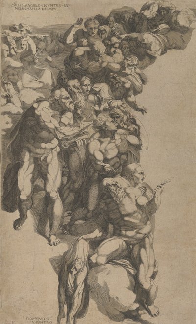 Group from Last Judgment, St. Bartholomew, St. Peter, and other Apostles, 16th century by Domenico del Barbiere