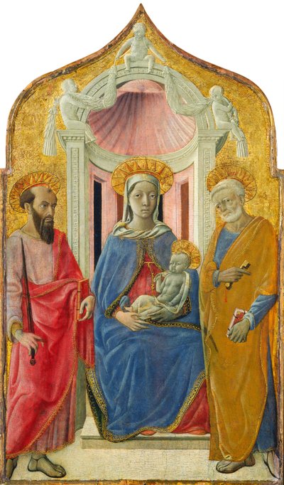 Madonna and Child Enthroned with Saint Peter and Saint Paul by Domenico di Bartolo