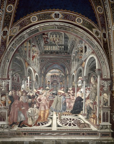 Pope Celestine III Grants Autonomy to the Hospital of Siena, 1442 by Domenico di Bartolo