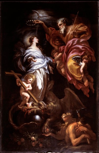 Virgin Immaculate and Holy Father by Domenico the Elder Piola