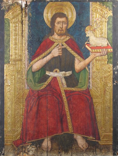 Panel with Saint John the Baptist Enthroned from Retable by Domingo Ram