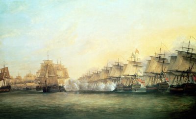The Fourth Action off Trincomalee between the English under Admiral Sir Edward Hughes and the French under M. de Suffren by Dominic Serres