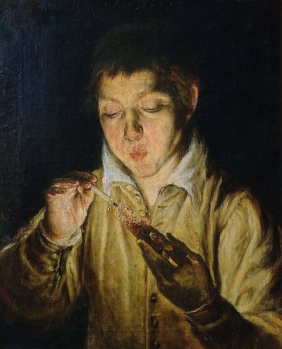 El Soplón Boy Blowing on a Taper, ca 1571-1572 by Dominico El Greco