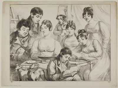 Conversation, a Family Drawing and Reading, the Nurse Holding an Infant, a Portrait of Prince Edmond de Beauvau Behind a Chair, and Portraits of Madame Lavallée and Madame Vallory, Both Seated by Dominique Vivant Denon