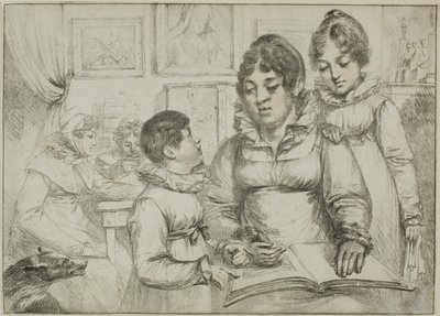 Family Group (Woman Reading to Two Children) by Dominique Vivant Denon