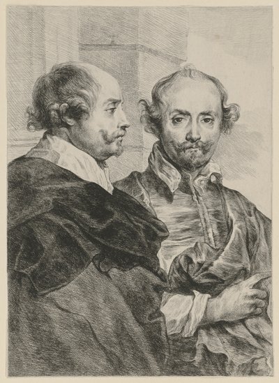 Portrait of Two Older Men, in Profile and Frontal View by Dominique Vivant Denon