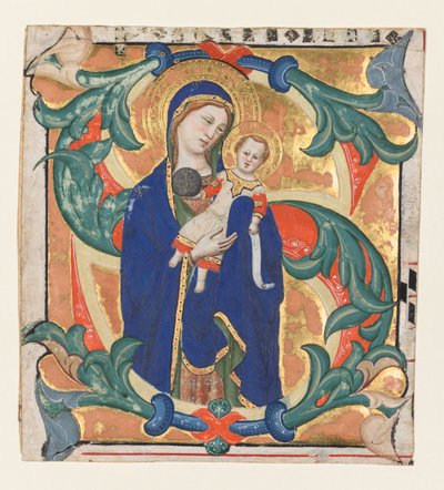 Initial S[alve sancta parens] from a Gradual: Madonna and Child by Don Silvestro dei Gherarducci