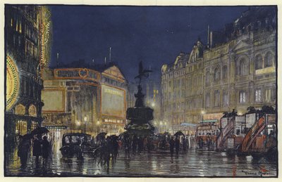 The Heart of the Empire, An Impression of Piccadilly Circus at Dusk by Donald Maxwell