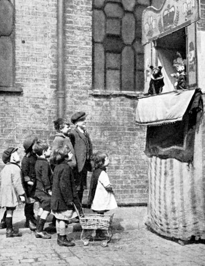 Children Watching a Punch and Judy Show in a London Street, 1936 by Donald McLeish