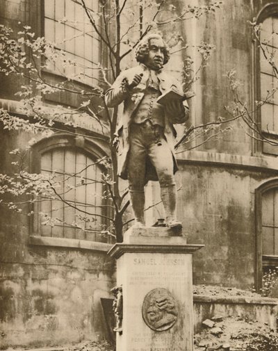 Dr. Johnson on his Pedestal, Whence He Can See Fleet Street, c1935 by Donald McLeish