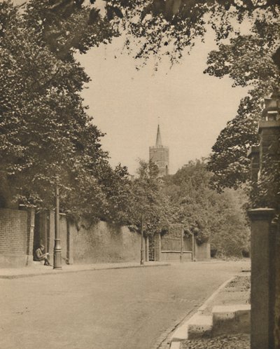 Hampstead Church from Between the Leafy Walls of Frognal Lane, c1935 by Donald McLeish