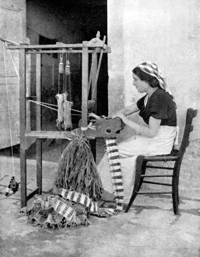 Woman Weaving with Straw on a Hand Loom, Fiesole, Near Florence, Italy, 1936 by Donald McLeish