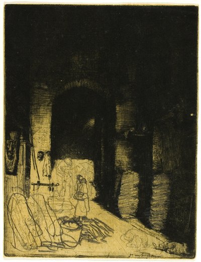 Interior of Charcoal Shop, Florence by Donald Shaw MacLaughlan