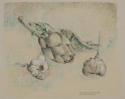 Artichokes and garlic by Donatella Merlo