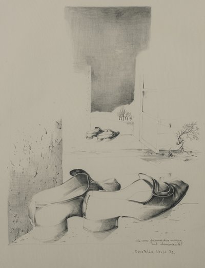 What do two shoes do on the windowsill? by Donatella Merlo