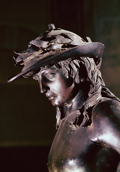 David, detail of the head, c.1440 by Donatello
