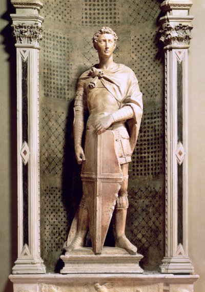 St. George in a Niche with a Relief of St. George Slaying the Dragon Below by Donatello