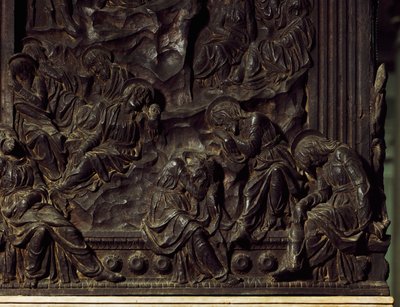 Worship in Garden, (detail) from left pulpit, by Donatello, Basilica of St Lawrence, Florence, Italy by Donatello