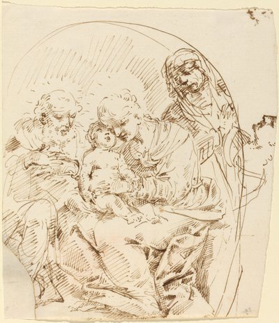 Holy Family with Saint Anne and Female Head in Profile by Donato Creti