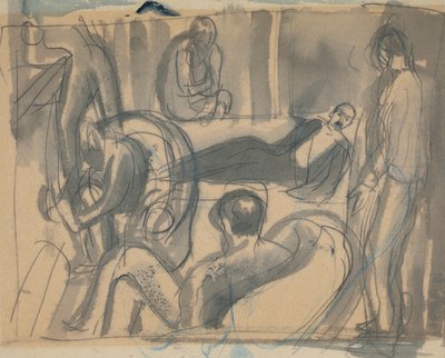 Maynard Keynes, Lytton Strachey and Others, c.1916 by Dora Carrington