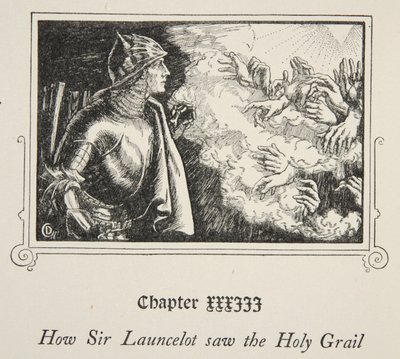 How Sir Launcelot saw the Holy Grail, illustration from Stories of King Arthur and the Round Table by Beatrice Clay, 1st Edition by Dora Curtis