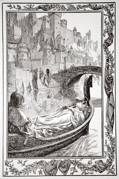 The Barge floated down the River by Dora Curtis