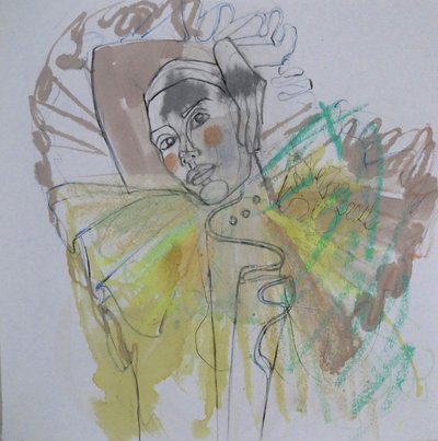 Colorful Abstract Portrait by Doris Schmitz