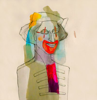 Colorful Clown Portrait by Doris Schmitz