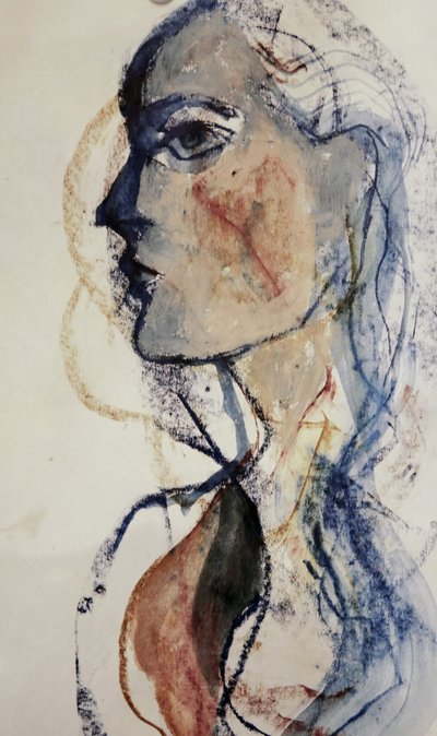 Expressive Blue Profile by Doris Schmitz