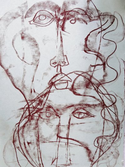 Expressive Cubist Faces by Doris Schmitz