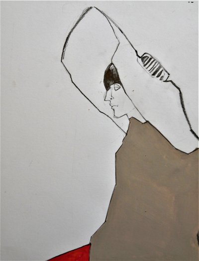 Hooded Woman Profile by Doris Schmitz