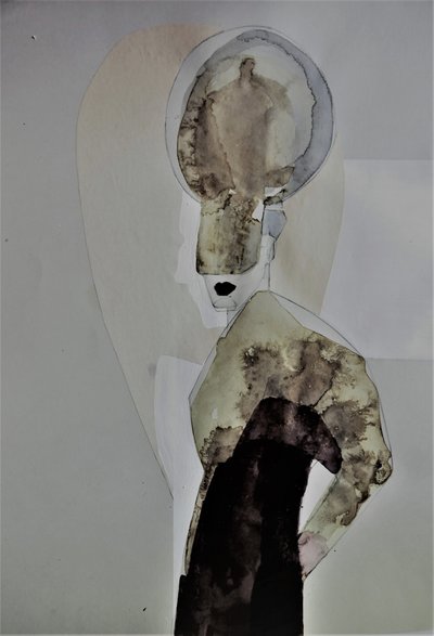 Pensive Abstract Profile by Doris Schmitz