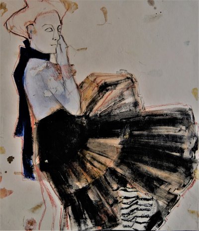 Pensive Dancer in Black by Doris Schmitz