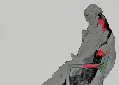 Pensive Sitting Woman by Doris Schmitz