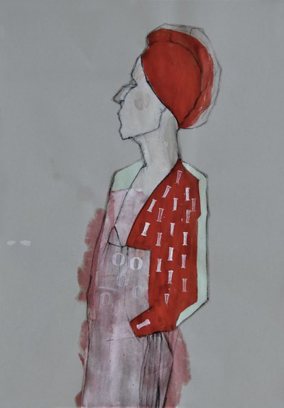 Red Turban Woman by Doris Schmitz