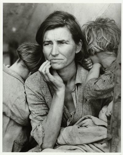 Portrait of Florence Owens Thompson (Migrant Mother, 1936) by Dorothea Lange
