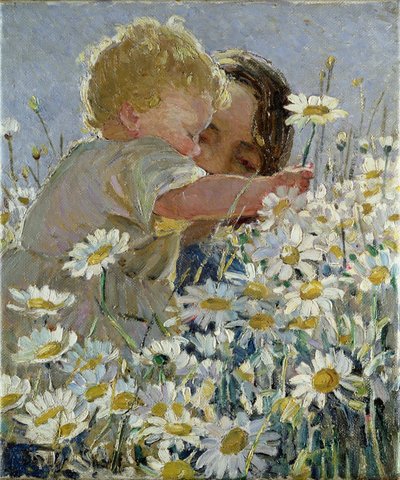 Baby Picking Daisies by Dorothea Sharp