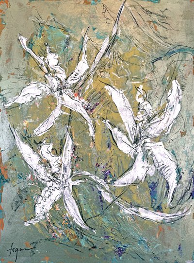 Dancing White Flowers by Dorothy Fagan