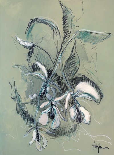 Elegant Orchid Sketch by Dorothy Fagan