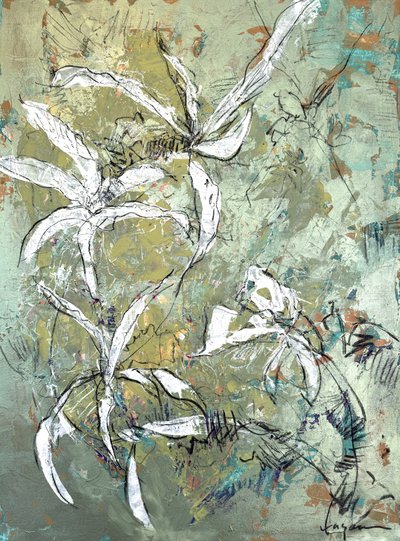 Green Floral Abstract by Dorothy Fagan