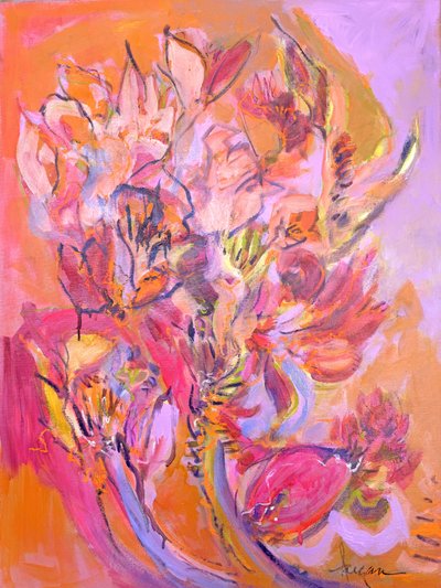 Vibrant Abstract Blooms by Dorothy Fagan