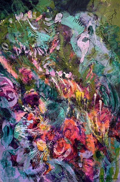 Vibrant Floral Abstract by Dorothy Fagan